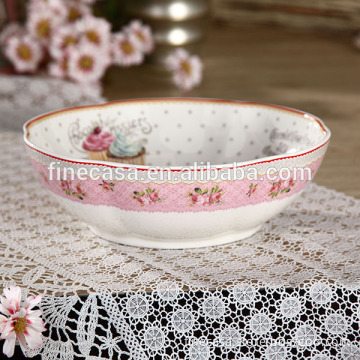 9 Inches Elegant Plum Flower Shaped Salad Bowl